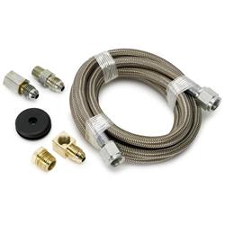Gauge Tubing, Braided Stainless Steel, -4 AN Diameter, 6 ft. Long, Kit