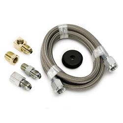Gauge Tubing, Braided Stainless Steel, -4 AN Diameter, 4 ft. Long, Kit