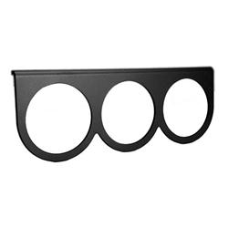 Gauge Panel, Aluminum, Black, Three 2 5/8 in. Holes, Universal, Each