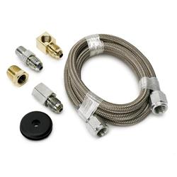 Gauge Tubing, Braided Stainless Steel, -3 AN Diameter, 3 ft. Long, Kit