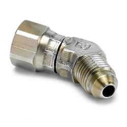 Fitting, Coupler, Union, AN to AN, 45 Degree, Steel, Cadmium Plated, -4 AN, -4 AN, Swivel, Each