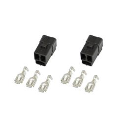 Gauge Wire Connectors, 3-prong Plug Type, 3-pin, Female, Black, Pair