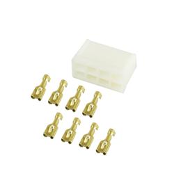 Gauge Wire Connector, 8-prong Plug Type, 8-pin, Female, White, Each