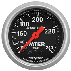 Gauge, Sport-Comp, Water Temperature, 120-240 Degrees F, 2 1/16 in., 12 foot Capillary Tube, Mechanical, Analog, Mechanical, Each