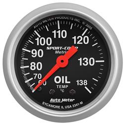 Gauge, Sport Comp, Oil Temperature, 60-140 psi., 2 1/16 in., Analog, Mechanical, Each