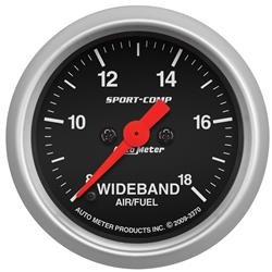 Air/Fuel Ratio Gauge; Sport-Comp; Wideband Air Fuel Ratio Kit; 2 1/16 in.; Includes Bosch O2 Sensor; Analog;