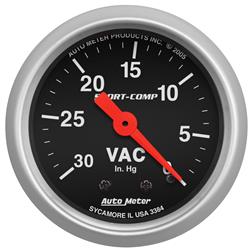 Gauge, Sport-Comp, Vacuum, 0-30 in. Hg, 2 1/16 in., Analog, Mechanical, Each