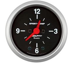 Gauge, Sport-Comp, Clock, 12 Hour, 2 1/16 in., Analog, Electrical, Each