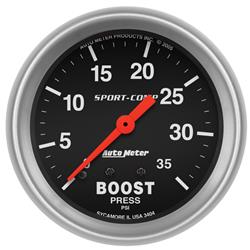 Gauge, Sport-Comp, Boost Pressure, 0-35 psi, 2 5/8 in., Analog, Mechanical, Each