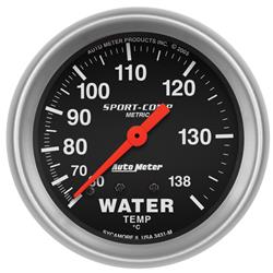 Gauge, Sport-Comp, Water Temperature, 60-140 Degrees C, 2 5/8 in., Analog, Mechanical, Each