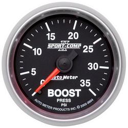Gauge, Sport-Comp II, Boost Pressure, 0-35 psi, 2 1/16 in., Analog, Mechanical, Each