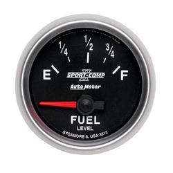 Gauge, Sport-Comp II, Fuel Level, Empty/Full, 0 Ohms/90 Ohms, 2 1/16 in., Analog, Electrical, Each