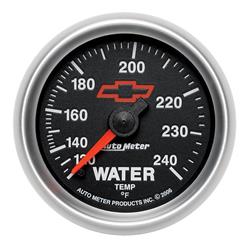 Gauge, Sport-Comp II, Chevy Red Bowtie Emblem, Water Temperature, 120-240 Degrees F, 2 1/16 in., Analog, Mechanical