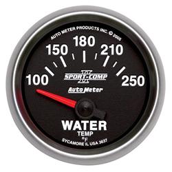 Gauge, Sport-Comp II, Water Temperature, 100-250 Degrees F, 2 1/16 in., Analog, Electrical, Each
