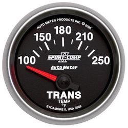 Gauge, Sport-Comp II, Transmission Temperature, 100-250 Degrees F, 2 1/16 in., Analog, Electrical, Each