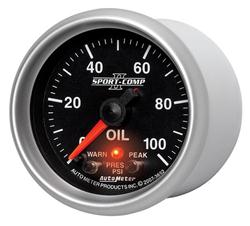 Gauge, Sport-Comp II Pro-Control, Oil Pressure, 0-100 psi, 2 1/16 in., Analog, Electrical, Each