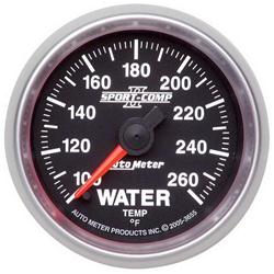 Gauge, Sport-Comp II, Water Temperature, 100-260 Degrees F, 2 1/16 in., Analog, Electrical, Each