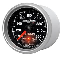 Gauge, Sport-Comp II Pro-Control, Transmission Temp., 100-260 Degrees F, 2 1/16 in., Analog, Electrical, Each