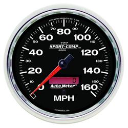 Gauge, Speedometer, Sport-Comp II, Analog, Programmable, 5 in., 0-160 mph, Each