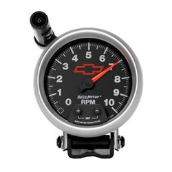 Tachometer, Sport-Comp, Chevy Bowtie Emblem, 0-10, 000 rpm, 3 3/ 8 in., Analog, Electrical, with Shift Light, Each