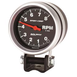 Tachometer, Sport-Comp, 0-8,000 rpm, 2 5/8 in., Analog, Electrical, Each