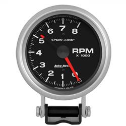 Tachometer, Sport-Comp, 0-8,000 rpm, 3 3/4 in., Analog, Electrical, Each