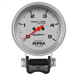 Tachometer, Ultra-Lite, Diesel, 0-5,000 rpm, 2 5/8 in., Analog, Electrical, Each