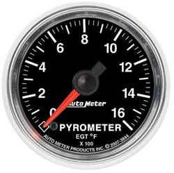 Gauge, GS, Pyrometer, Full Sweep, 0-1,600 Degrees F, 2 1/16 in., Analog, Electrical, Each