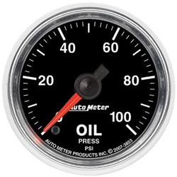 Gauge, GS, Oil Pressure, Full Sweep, 0-100 psi, 2 1/ 16 in., Analog, Electrical, Each