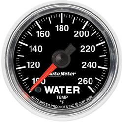 Gauge, GS, Water Temperature, Full Sweep, 100-260 Degrees F, 2 1/16 in., Analog, Electrical, Each