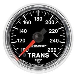 Gauge, GS, Transmission Temperature, Full Sweep, 100-260 Degrees F, 2 1/16 in., Analog, Electrical, Each