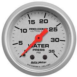Gauge, Ultra-Lite, Water Pressure, 0-35 psi, 2 1/16 in., Analog, Mechanical, Each