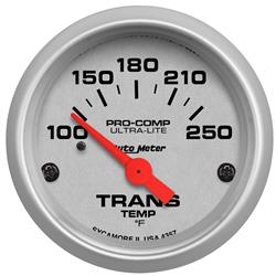 Gauge, Ultra-Lite, Transmission Temperature, 100-250 Degrees F, 2 1/16 in., Analog, Electrical, Each