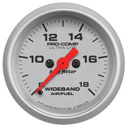 Air/Fuel Ratio Gauge; Ultra-Lite; Wideband Air Fuel Ratio Kit; 2 1/16 in.; Includes Bosch O2 Sensor; Analog;