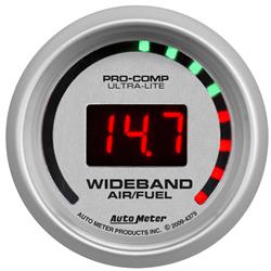 Gauge, Ultra-Lite, Air/Fuel Ratio, Street, 0-5 Ohm Wideband, Lean-Rich, 2 1/16 in., Digital, Electrical, Each