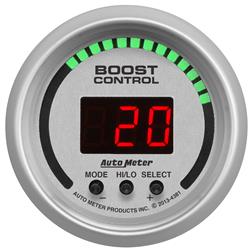 Boost Controller, Ultra-Lite, Dual Stage, 0-30 psi., Electrical, 2 1/16 in., Silver Face, Silver Bezel, Each