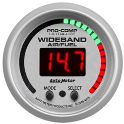Gauge, Ultra-Lite, Air/Fuel Ratio, Pro-Plus, 0-5 Ohm Wideband, Lean-Rich, 2 1/16 in., Digital, Electrical, Each