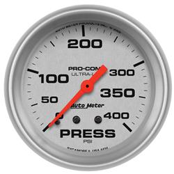 Gauge, Ultra-Lite, Pressure, 0-400 psi, 2 5/8 in., Analog, Mechanical, Each
