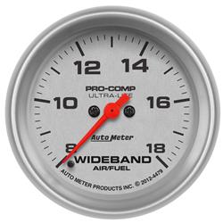 Gauge, Ultra-Lite, Air/Fuel Ratio, 8.5:1-18:1, 2 5/8 in., Analog, Electrical, Each