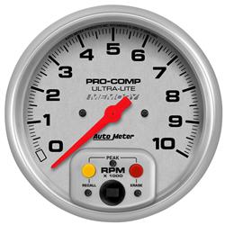 Tachometer, Ultra-Lite, 0-10,000 rpm, 5 in., Analog, Electrical, with Memory, In-Dash, Each