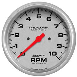 Tachometer, Ultra-Lite, 0-10,000 rpm, 5 in., Analog, Electrical, In-Dash, Each