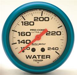 Gauge, Ultra-Nite, Water Temperature, 120-240 Degrees F, 2 5/8 in., Analog, Mechanical, Each