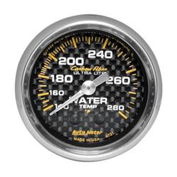Gauge, Carbon Fiber, Water Temperature, 140-280 Degrees F, 2 1/16 in., Analog, Mechanical, Each