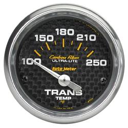 Gauge, Carbon Fiber, Transmission Temperature, 100-250 Degrees F, 2 1/16 in., Analog, Electrical, Each