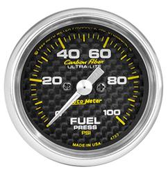 Gauge, Carbon Fiber, Fuel Pressure, 0-15 PSI, 2 1/16 in., Analog, Electrical, Each