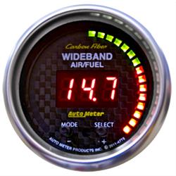 Gauge, Carbon Fiber, Digital, Air/Fuel Ratio, Lean/Rich, 2 1/16 in. Diameter, Electrical, Each