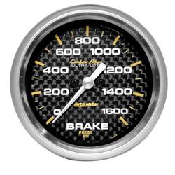 Gauge, Carbon Fiber, Brake Pressure, 0-1,600 psi, 2 5/8 in., Analog, Electrical, Each