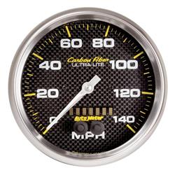 Speedometer Gauge, Analog, 0-140 mph, 5 in. Diameter, Digital Tripometer, Full Sweep, Electrical, Each