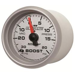 Gauge, Ultra-Lite II, Boost/Vacuum, 30 in. Hg/20 psi, 2 1/16 in., Analog, Mechanical, Each