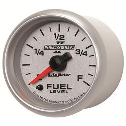 Gauge, Ultra-Lite II, Fuel Level, Programmable, Empty/Full, 0-280 Ohms, 2 1/16 in., Analog, Electrical, Each